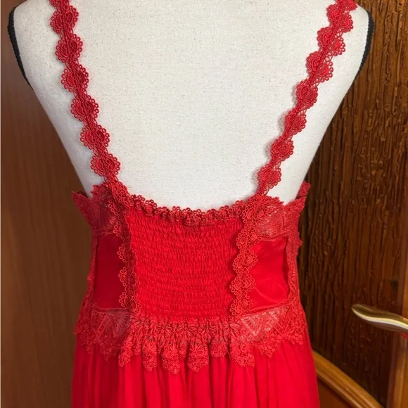 Charo Ruiz Red Lace Maxi Dress - Picture 10 of 16